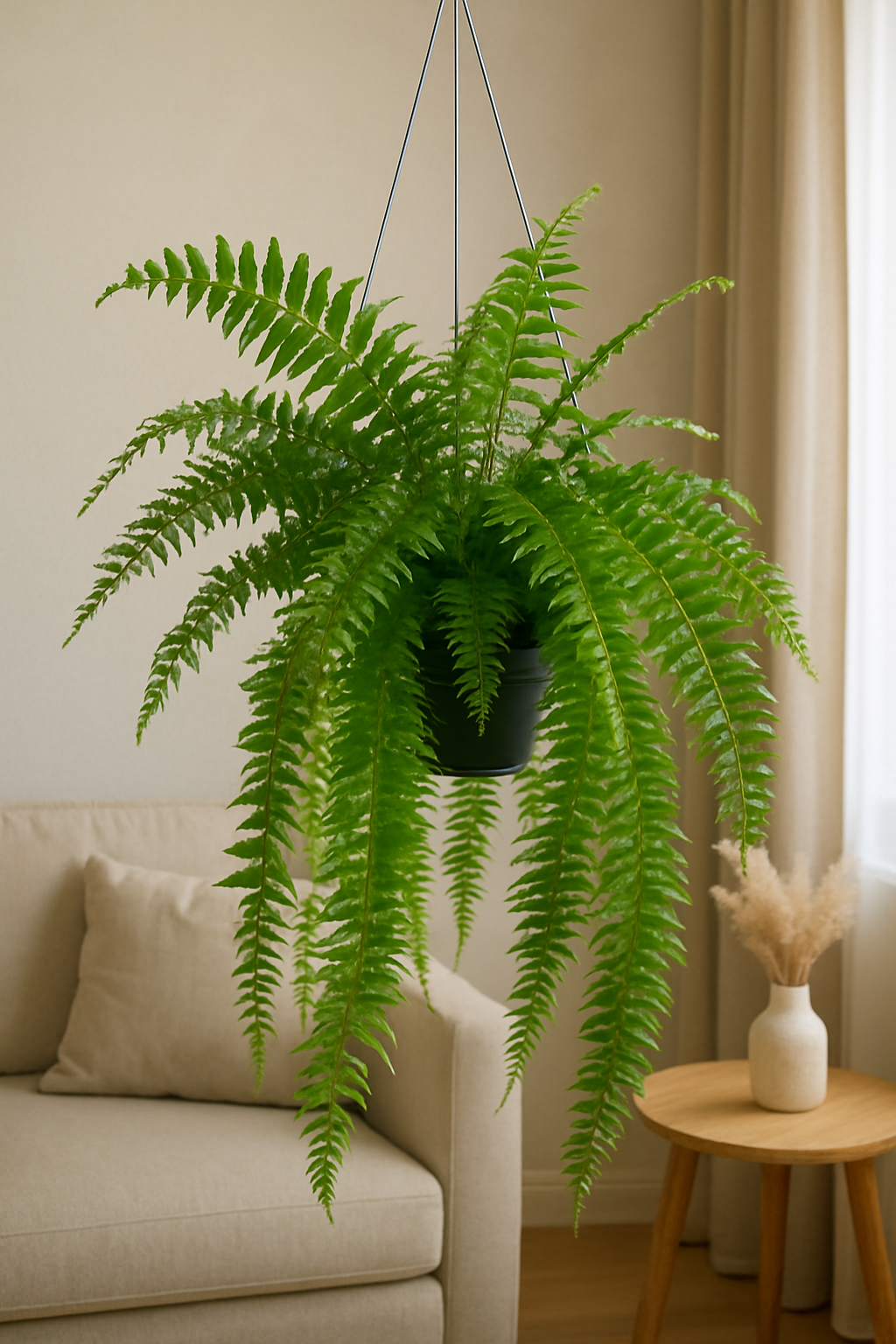 Schwertfarn Nephrolepis 'Macho' – XXL Zimmerpflanze – 100cm hoch – Ø20cm – Luftreinigend & Pflegeleicht – Für Wohnzimmer & Büro 