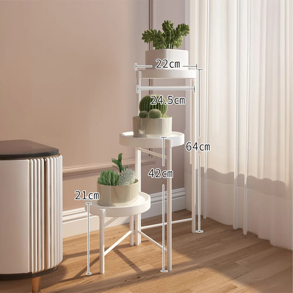 Foldable Corner Plant Stand Indoor Outdoor Tiered Plant Shelf Foldable Flower Holder Display Rack for Garden Patio Balcony 