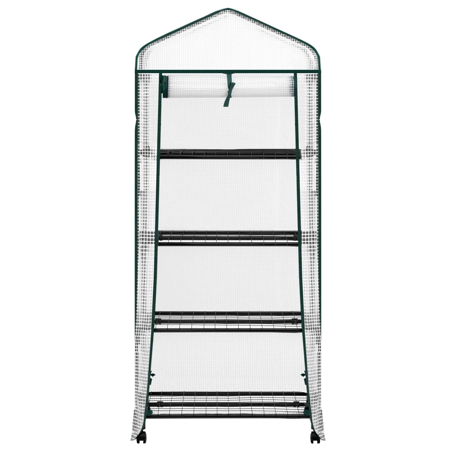 WOLTU Garden Greenhouse Plants Flowers House with Wheels Roll-Up Door 3 Shelves Winter Protection Outdoor 