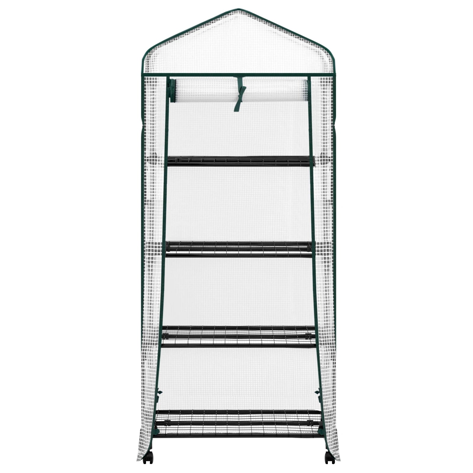 WOLTU Garden Greenhouse Plants Flowers House with Wheels Roll-Up Door 3 Shelves Winter Protection Outdoor 