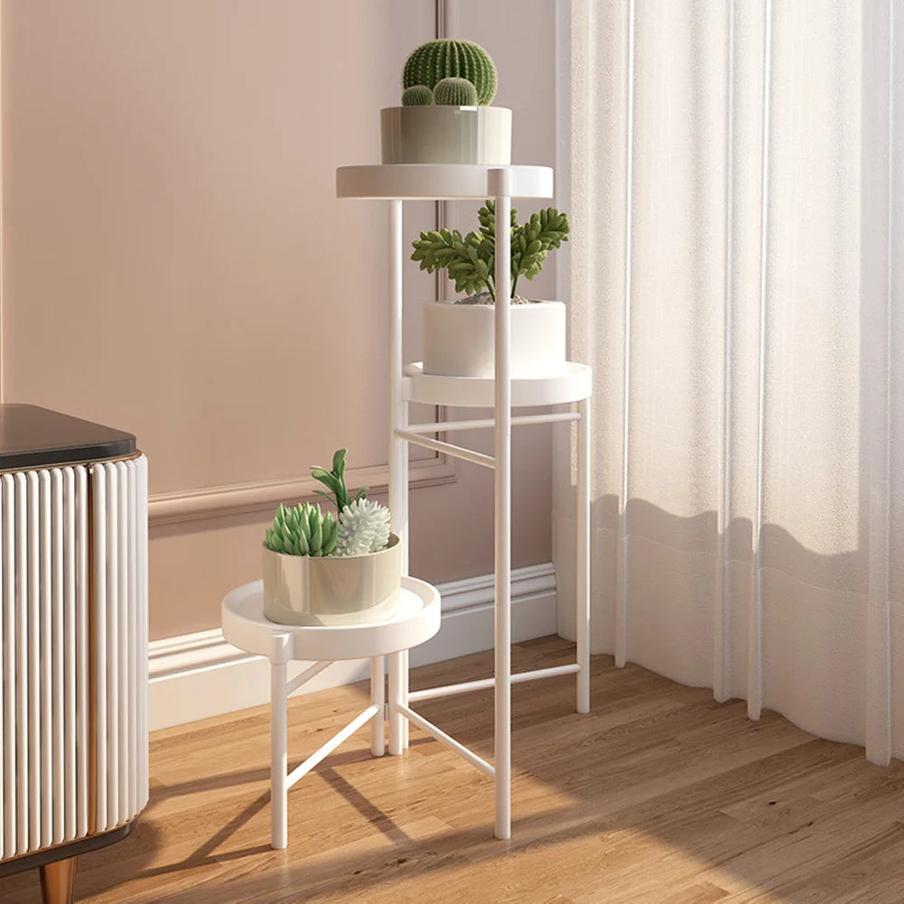 Foldable Corner Plant Stand Indoor Outdoor Tiered Plant Shelf Foldable Flower Holder Display Rack for Garden Patio Balcony 