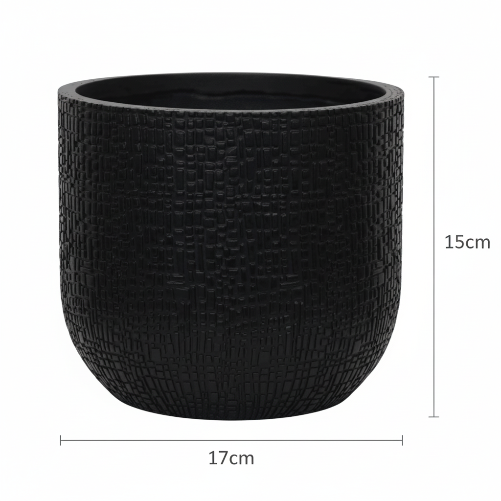 Topf Capi Bol Skin – Anthrazit – D17cm – Moderner, leichter Pflanztopf mit einzigartiger Hautstruktur – Für Innen & Außen – Robust & stilvoll 