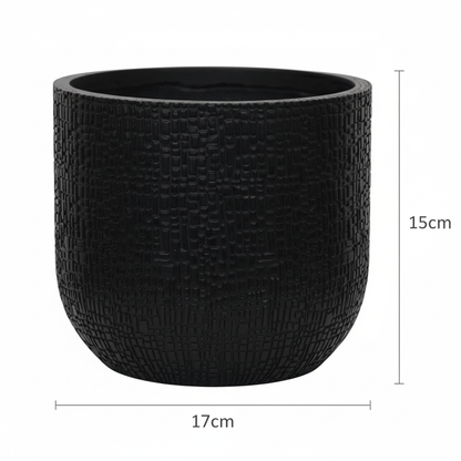 Topf Capi Bol Skin – Anthrazit – D17cm – Moderner, leichter Pflanztopf mit einzigartiger Hautstruktur – Für Innen & Außen – Robust & stilvoll 