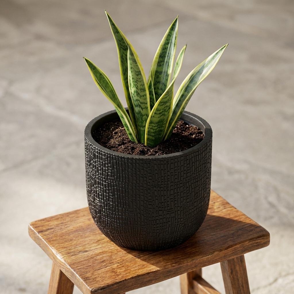 Pflanztopf Capi Bol Skin Anthrazit – D14cm x H13cm – Moderner Blumentopf mit Hautstruktur – Für Innen & Außen – Leicht & robust – Zeitloses Design 