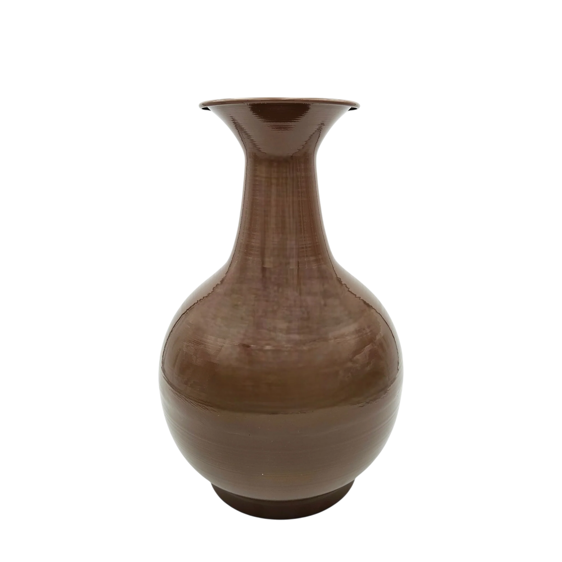 Vase Blumenvase XXL Dekovase Metallvase Beige Braun 38x25 Retro Blumengefäß 