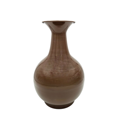 Vase Blumenvase XXL Dekovase Metallvase Beige Braun 38x25 Retro Blumengefäß 