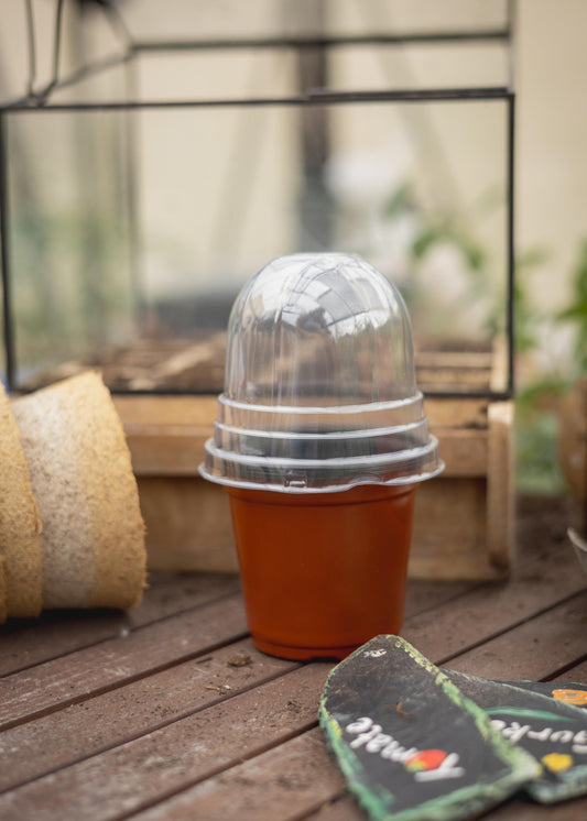 5er Set Kunststoff Pflanztöpfe mit Belüftungsdeckel – 9,5cm Anzuchttöpfe mit Drainage – Wiederverwendbare Blumentöpfe für Kräuter, Gemüse & Setzlinge