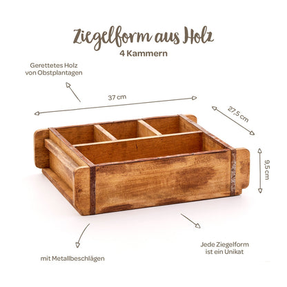 Ziegelform mit 4 Fächern 