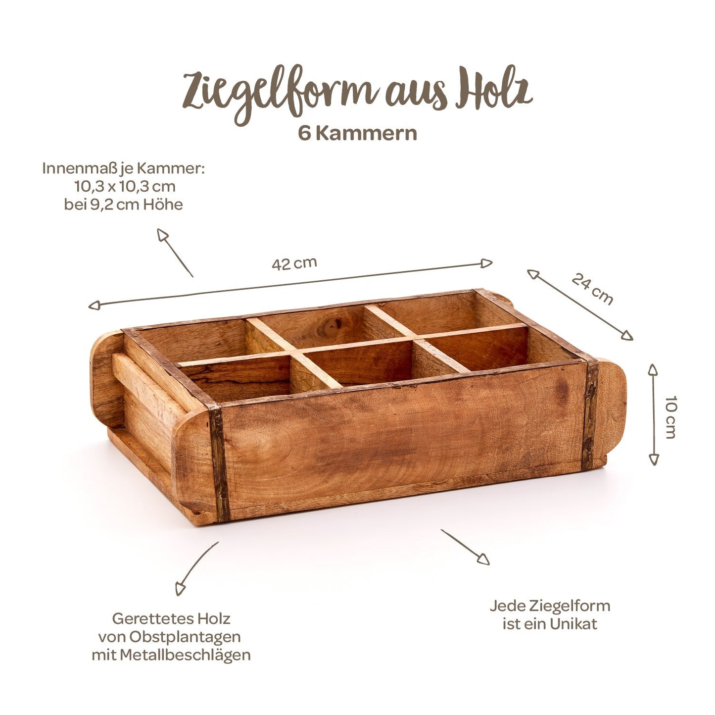 Ziegelform mit 6 Fächern 