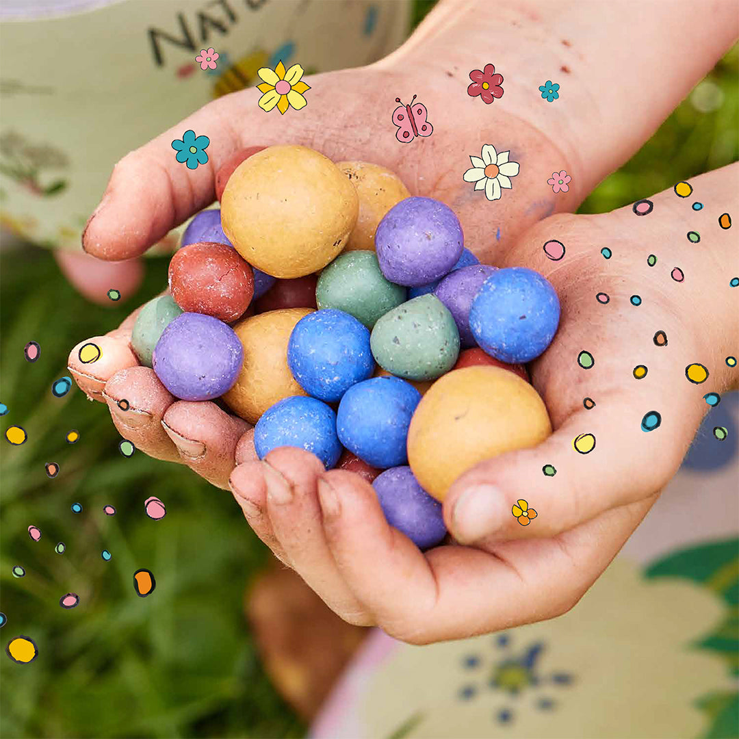 Naturabenteuer – Dose mit 100 Blumenmurmeln 