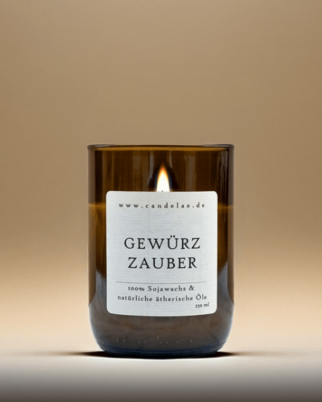 Gewürzzauber Duftkerze – Handgefertigte Sojawachskerze – 250g – Würziger Winterduft mit Zimt Nelke Orange & Anis – Nachhaltige Kerze im Upcycling-Glas