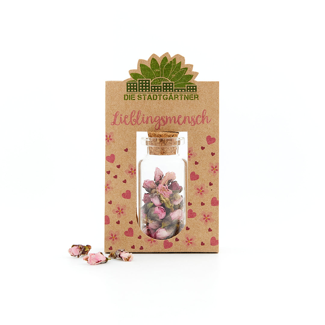 Lieblingsmensch mit handgepflückten Blüten 