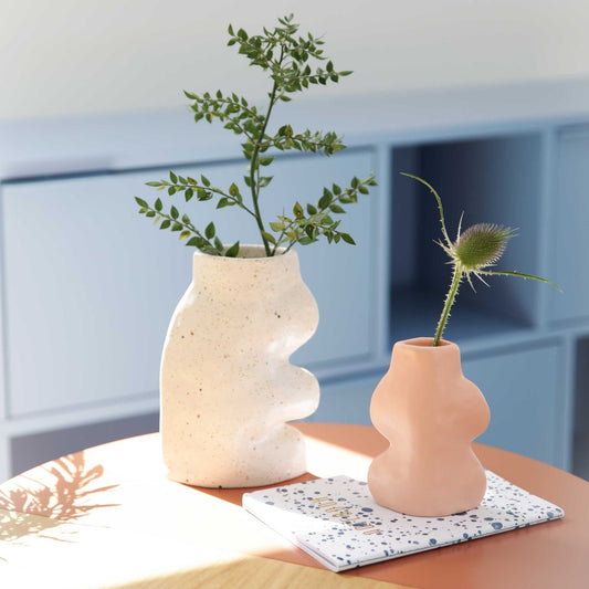 Fluxo Ceramic Vase Small - Pink 