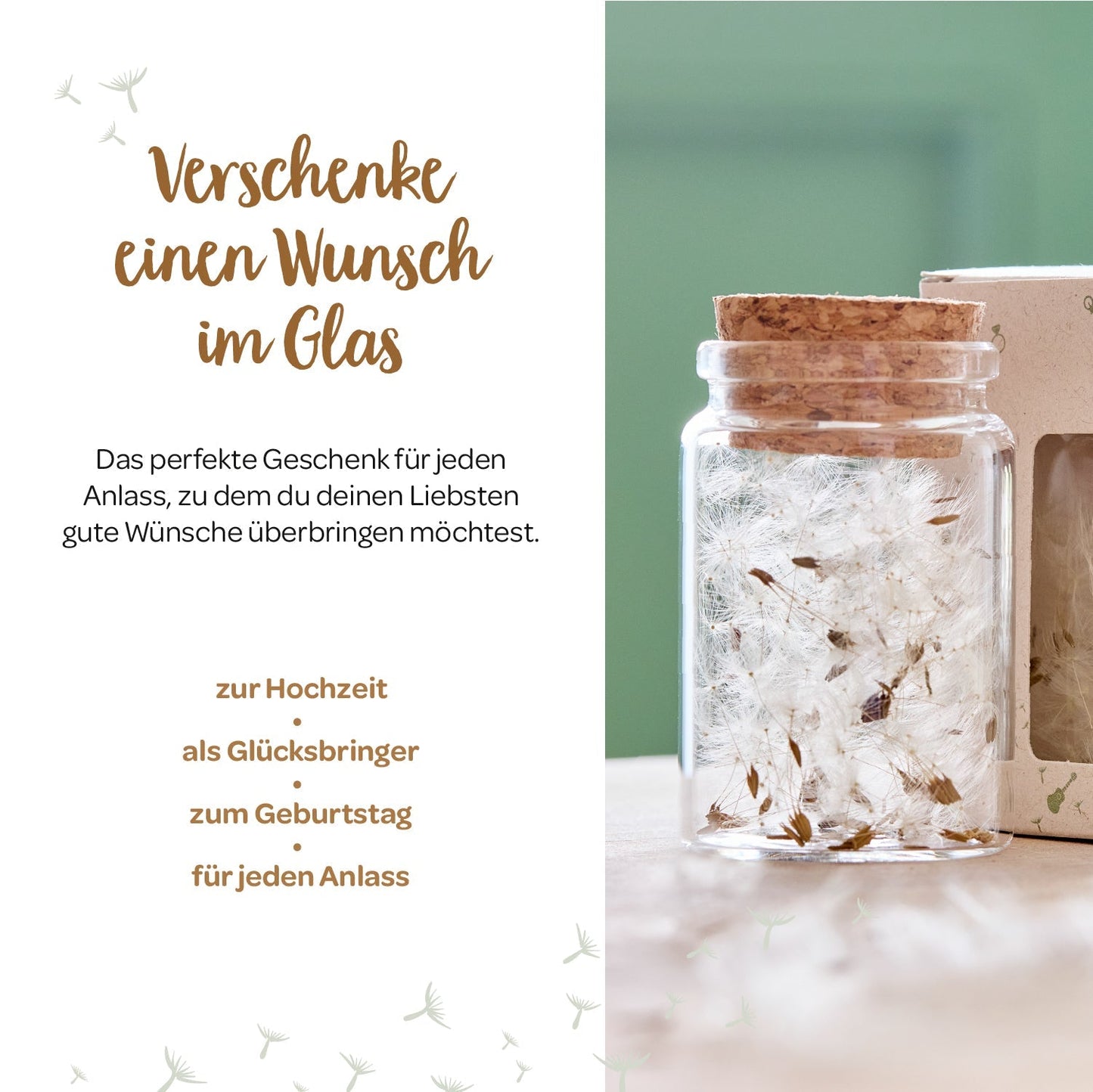 Wunscherfüller mit Pusteblumen-Schirmchen 