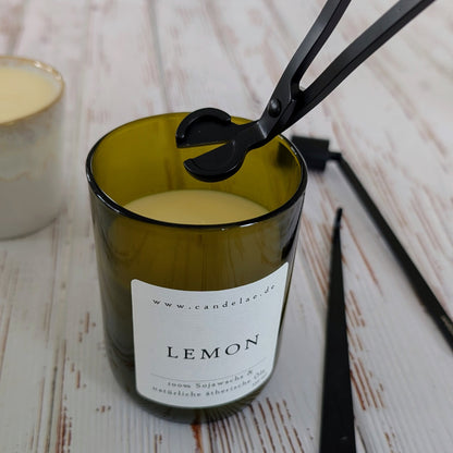 Kerzenpflege-Set Schwarz – Dochtschere Kerzenlöscher & Dochtheber aus Edelstahl – Zubehör für Duftkerzen – Verlängert Brenndauer & reduziert Ruß