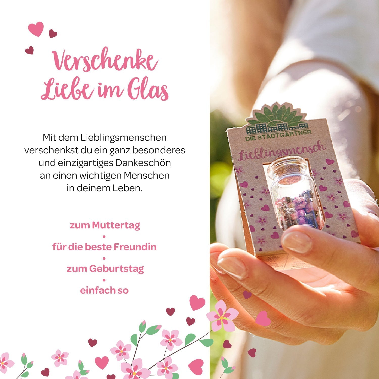 Lieblingsmensch mit handgepflückten Blüten 