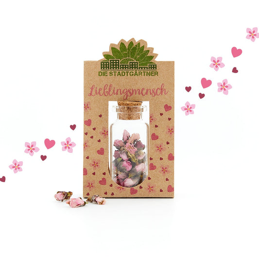 Lieblingsmensch mit handgepflückten Blüten 