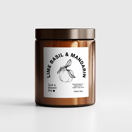 Duftkerze Lime Basil & Mandarin – Gardening Collection – 170ml Sojawachs – Frischer Gartenduft mit Limette Basilikum & Hölzern – Aromakerze im Glas