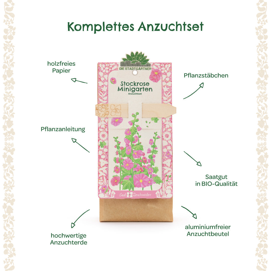 Anzuchtset – Minigarten Stockrose 