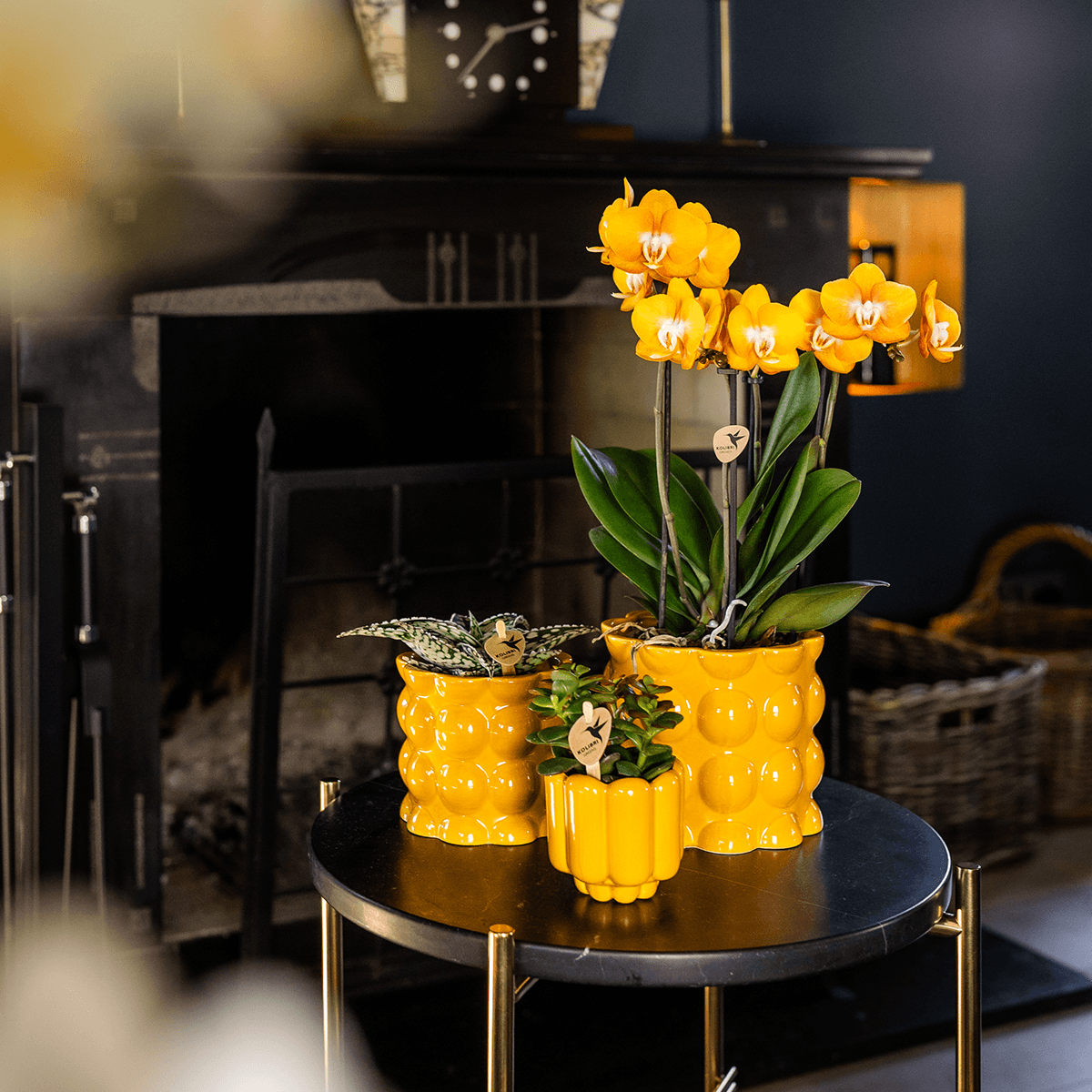 Kolibri Home | Retro Shine Übertopf - Yellow - Ø6cm 
