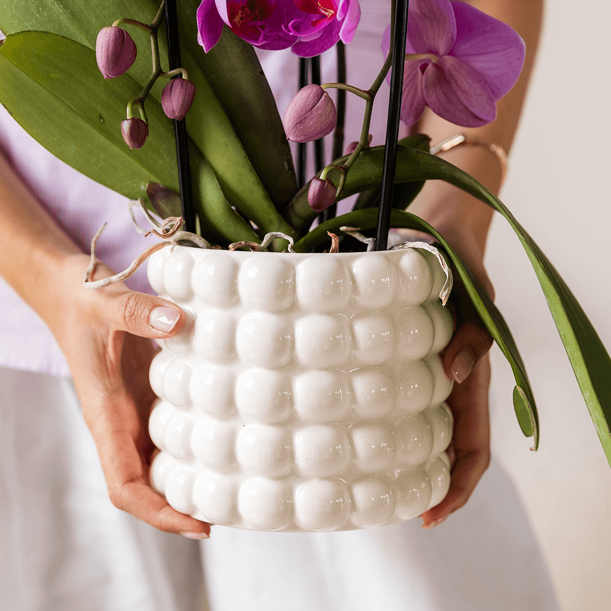 Kolibri Home | Poppy Ziertopf - White - Ø12cm 