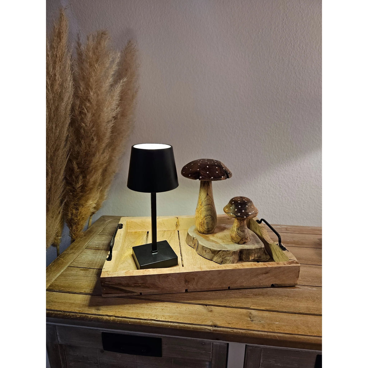 Tablett Dekotablett Holz Mango braun Deko Tischdeko Kerzentablett Holztablett Mittel: 46 x 31 cm 