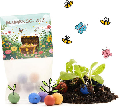 10x5 Blumenmurmeln im Tütchen – Blumenschatz 