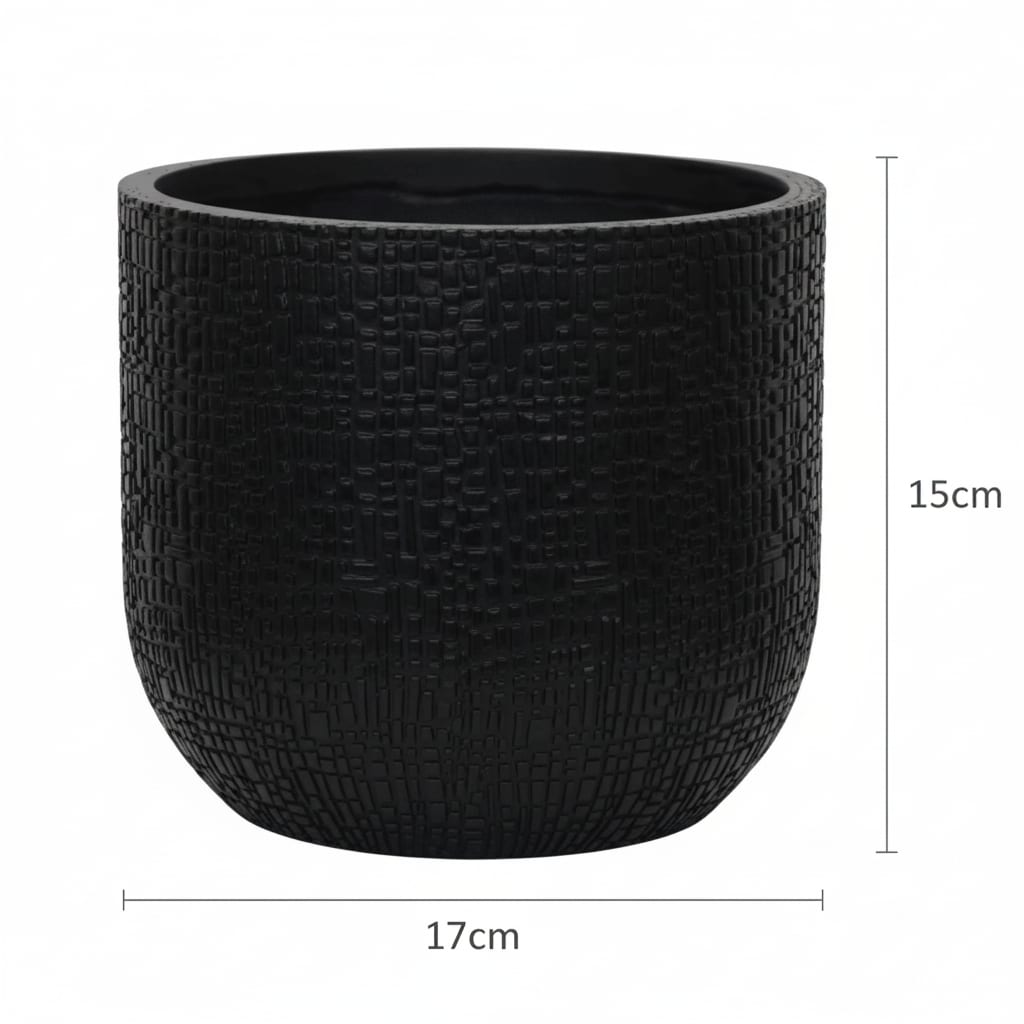 Topf Capi Bol Skin – Anthrazit – D17cm – Moderner, leichter Pflanztopf mit einzigartiger Hautstruktur – Für Innen & Außen – Robust & stilvoll 
