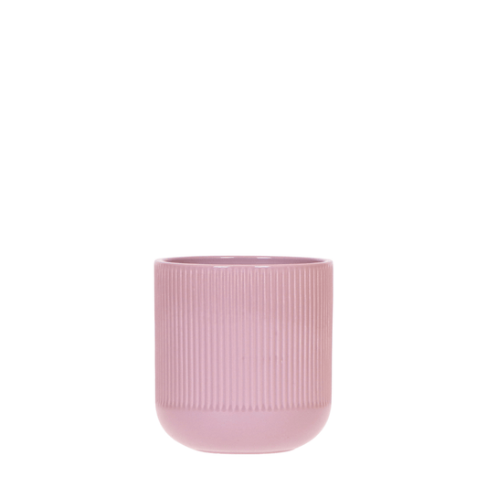 Flare Dekotopf Purple Ø6cm – Stilvoller Retro-Keramiktopf mit markantem Rillenmuster – Bold Seventies Design – Moderner Pflanzkübel für Indoor Pflanzen 