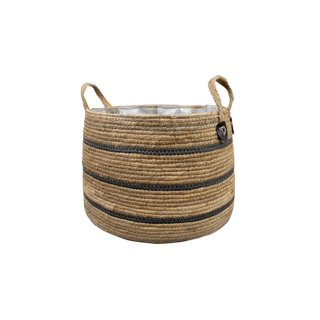 Korb Isla Black – D43cm x H30cm – Schwarzer Deko- & Aufbewahrungskorb – Ideal für Pflanzen, Decken & Kissen – Stabil & pflegeleicht – Modernes Design 