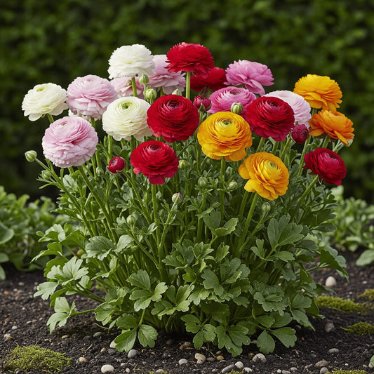 GreenboutiQ - Blumenzwiebeln - Ranunculus Mix - Verschiedene Farben - 40 Stück - Zwiebelgröße 5/6 - XXL Pack 