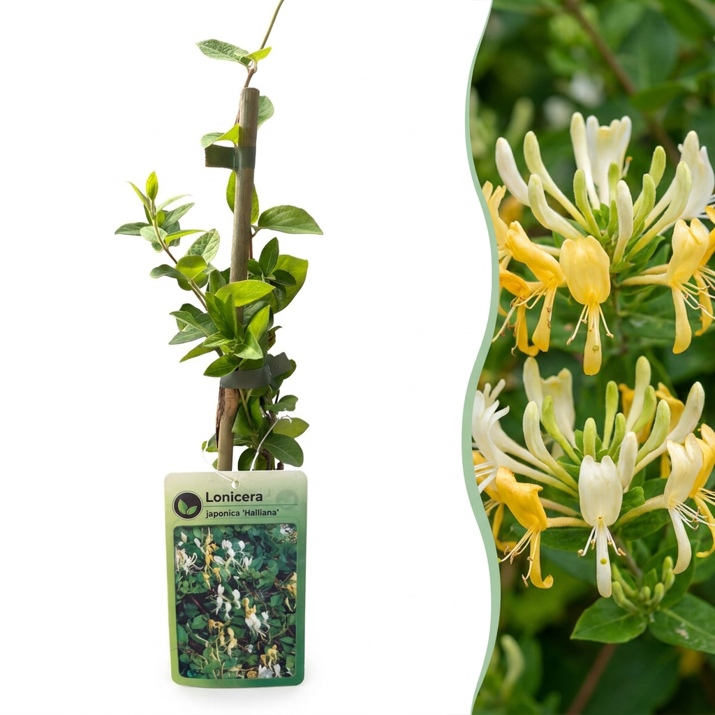 Japanisches Geißblatt 'Halliana' – Weiß-Gelb – Ø9cm