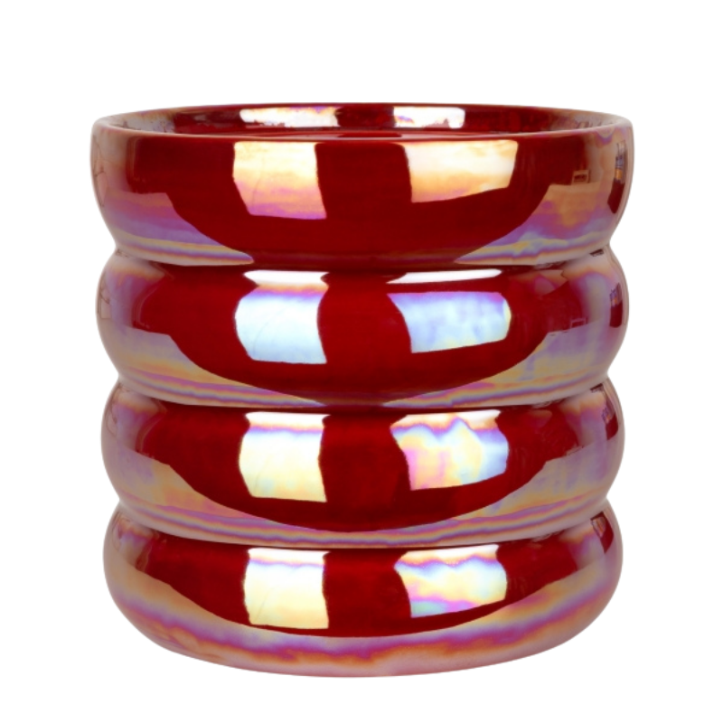 Dekotopf 'Glow' – Rot – Ø 12 cm