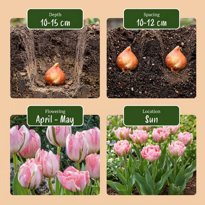 Tulpe 'Double Pink' (gefüllt) – Rosa – Ansicht 4