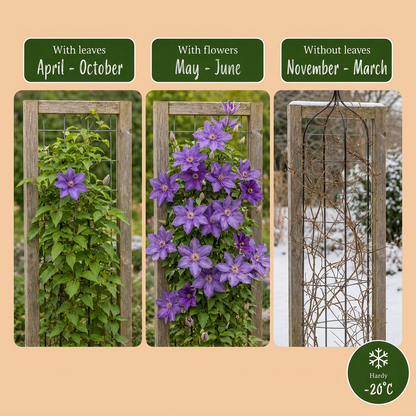 Clematis 'Multi Blue' – Blau, Ø9cm, ↕35cm – Ansicht 6