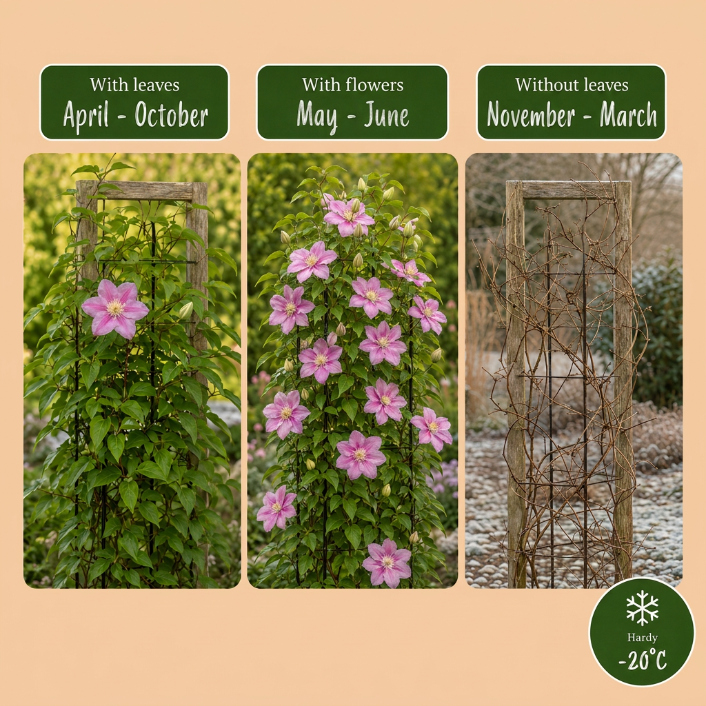 Waldrebe 'Piilu' – Clematis – Weiß-Rosa – Ø9cm – Ansicht 5