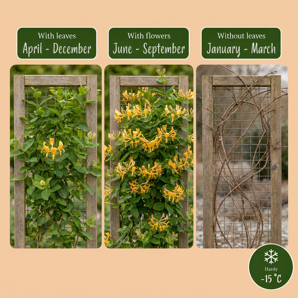 Tellmanns Geißblatt 'Lonicera tellmanniana' – Orange-Gelb – Topf Ø9cm – Ansicht 4
