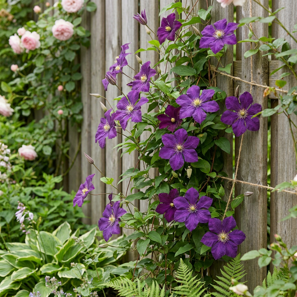 Clematis 'Étoile Violette' – Lila – Topf Ø9cm – Ansicht 4