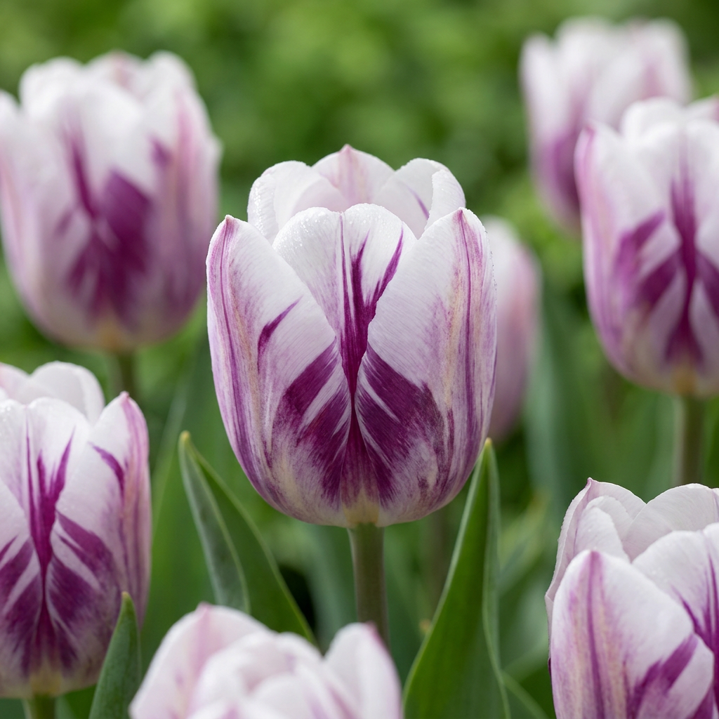 Tulpe 'Flaming Flag' – Weiß-Lila