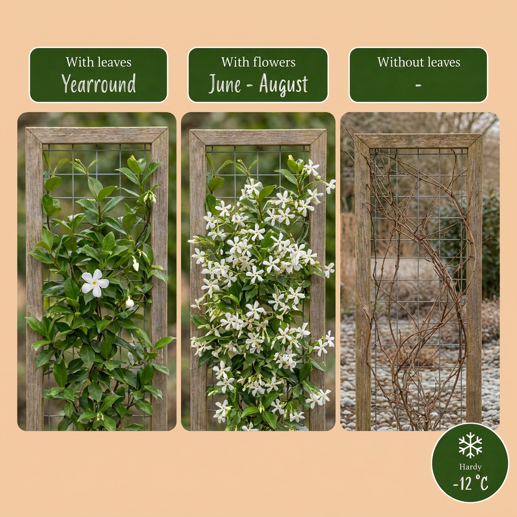 Sternjasmin – Trachelospermum jasminoides – Weiß – Ø9cm – Ansicht 4