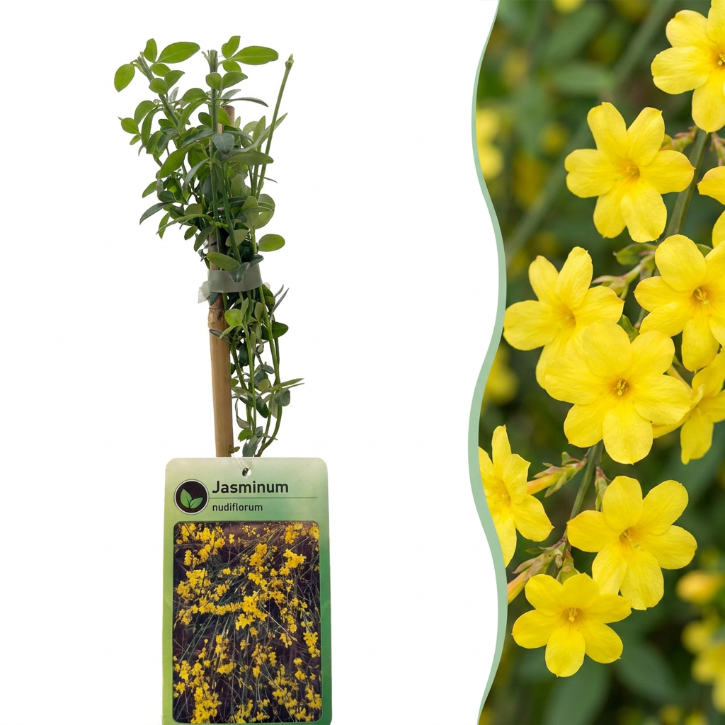 Winterjasmin 'Jasminum nudiflorum' – Gelb, Ø9cm, ↕35cm