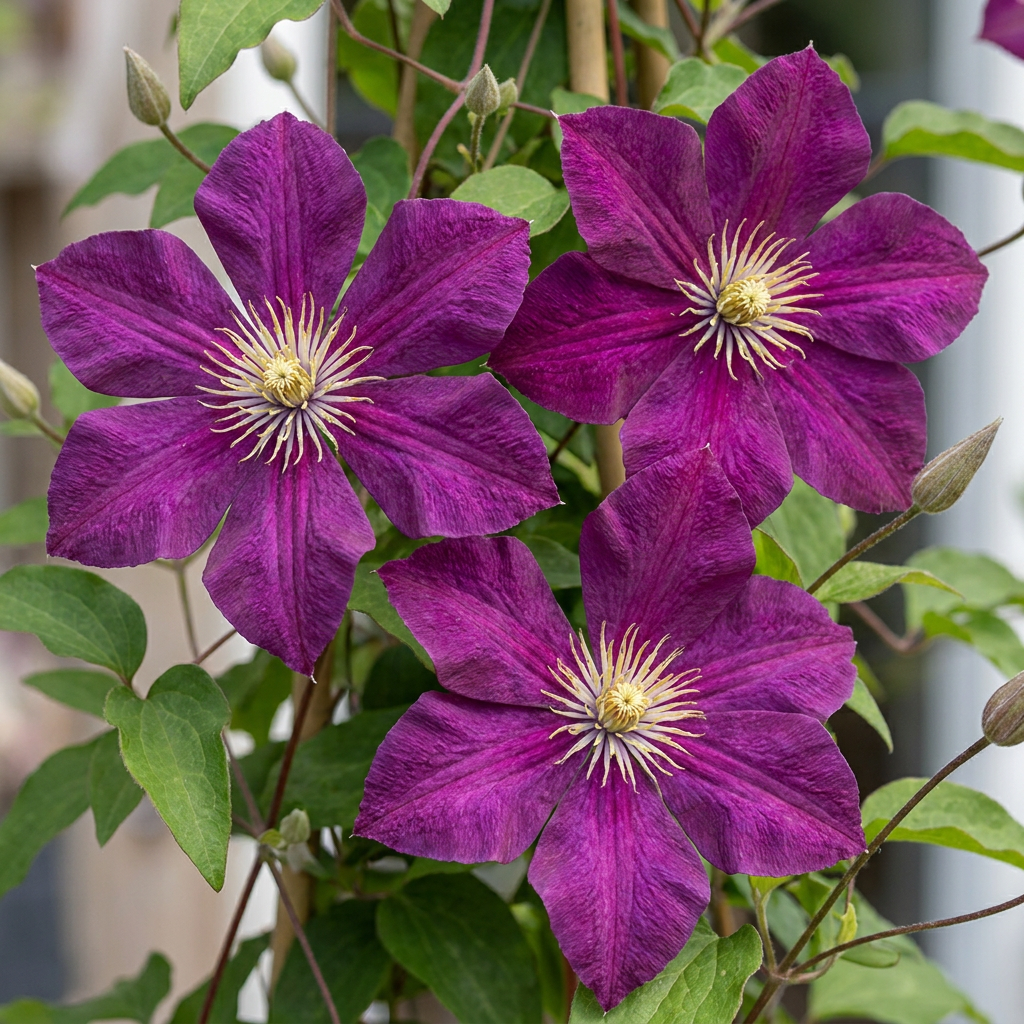 Clematis 'Rouge Cardinal' – Rot, Ø9cm, ↕35cm – Ansicht 3