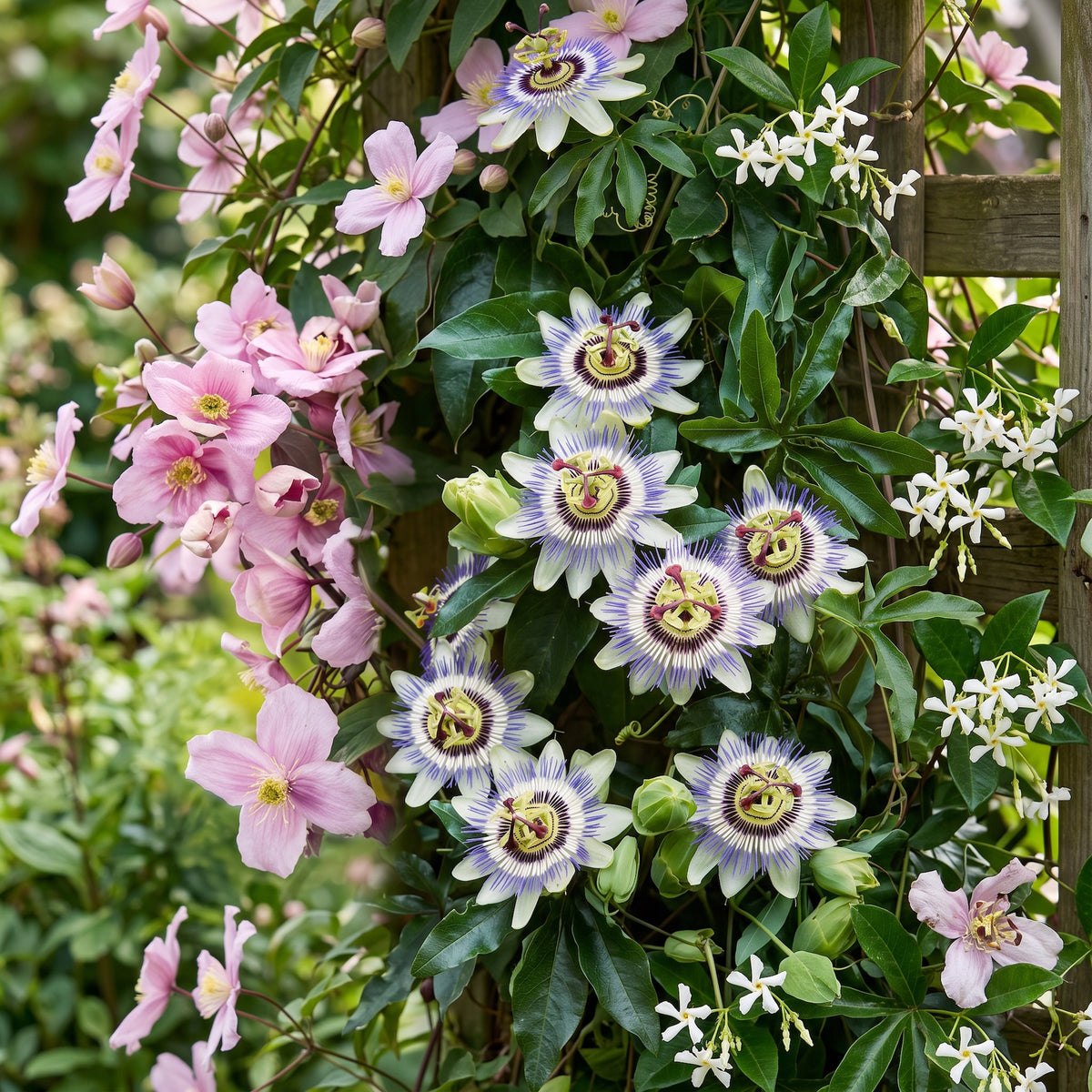 Kletterpflanzen-Trio 'Tricolour' – Clematis, Passionsblume & Sternjasmin – Topf Ø9cm – Ansicht 5