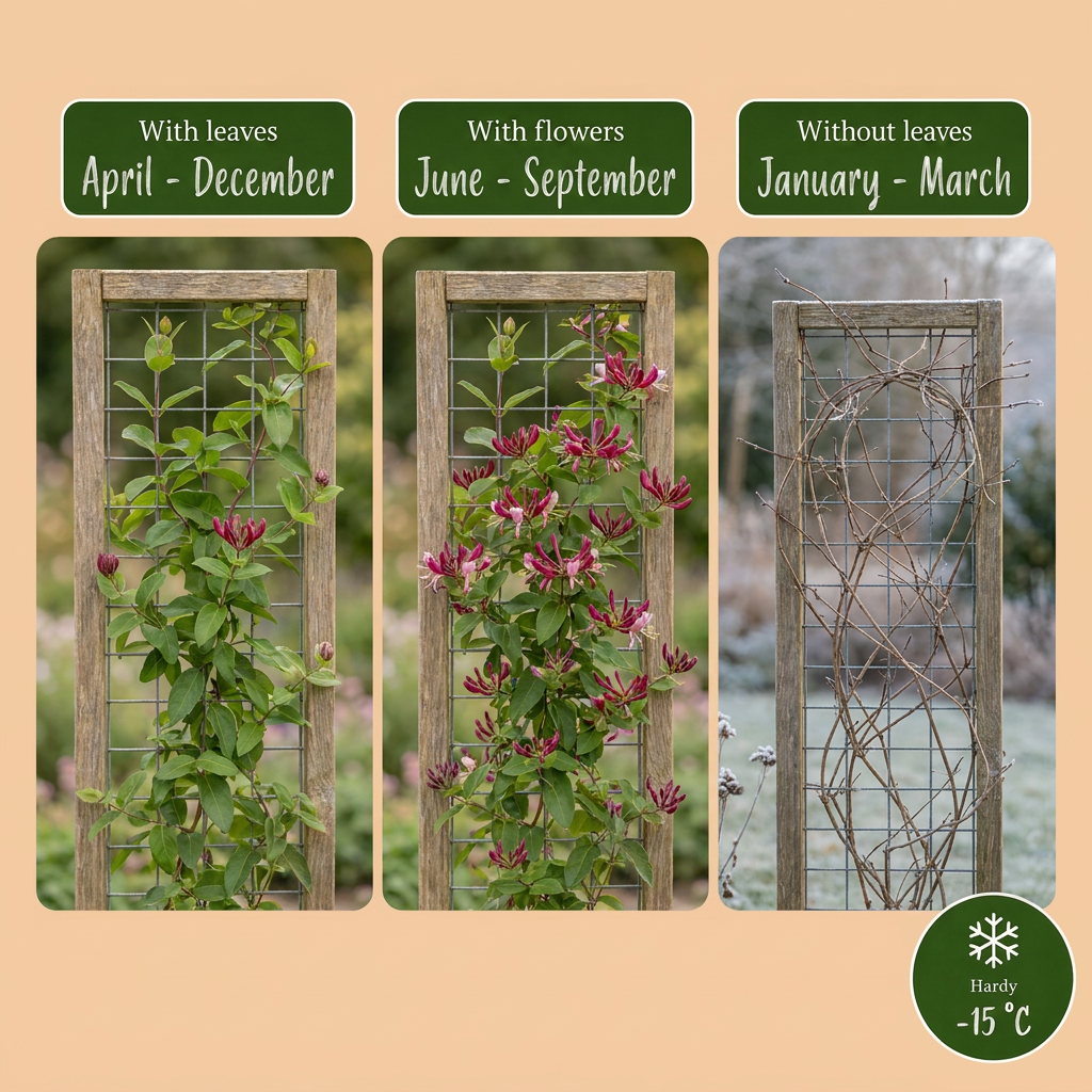 Henrys Geißblatt 'Lonicera henryi' – Gelb-Rot – Topf Ø9cm – Ansicht 4