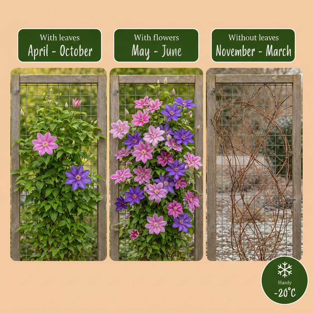 Waldrebe 'Purple & Pink' – Lila-Rosa-Weiß – Topf Ø9cm – Ansicht 6