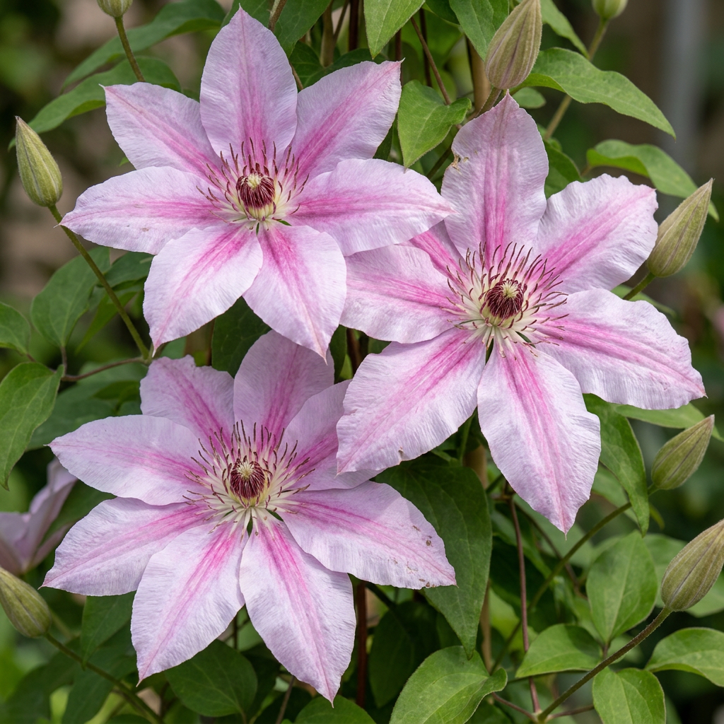 Waldrebe 'Nelly Moser' – Weiß-Rosa – Topf Ø9cm – Ansicht 3