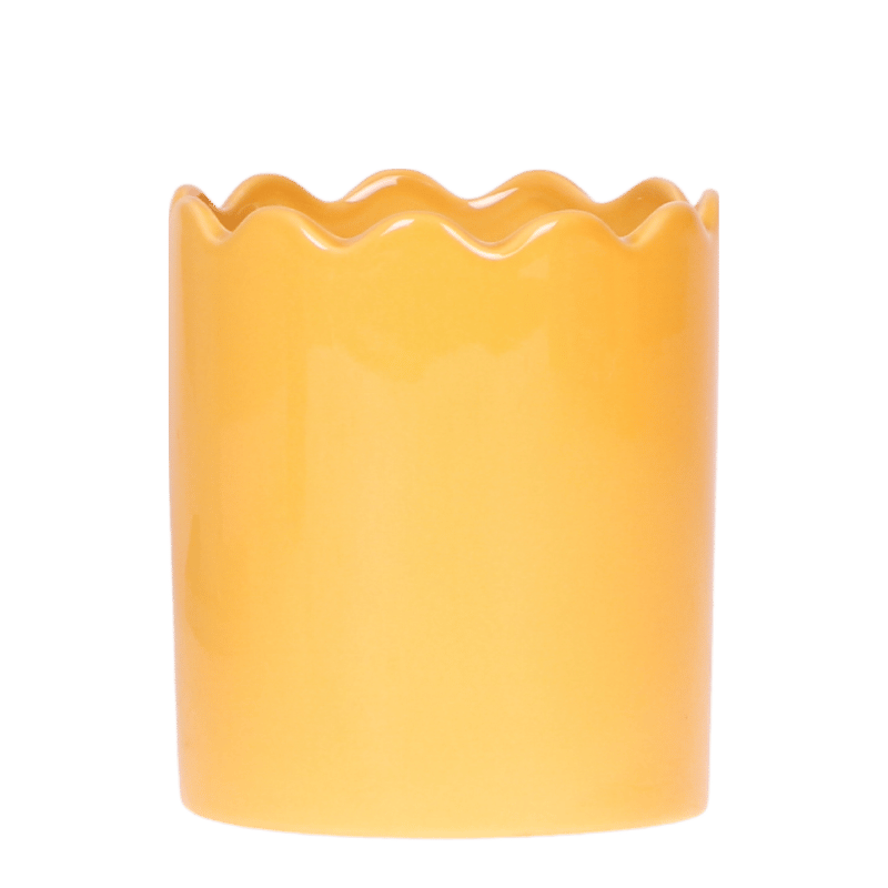 Kolibri Home Curve Übertopf – Senfgelb – Ø9cm