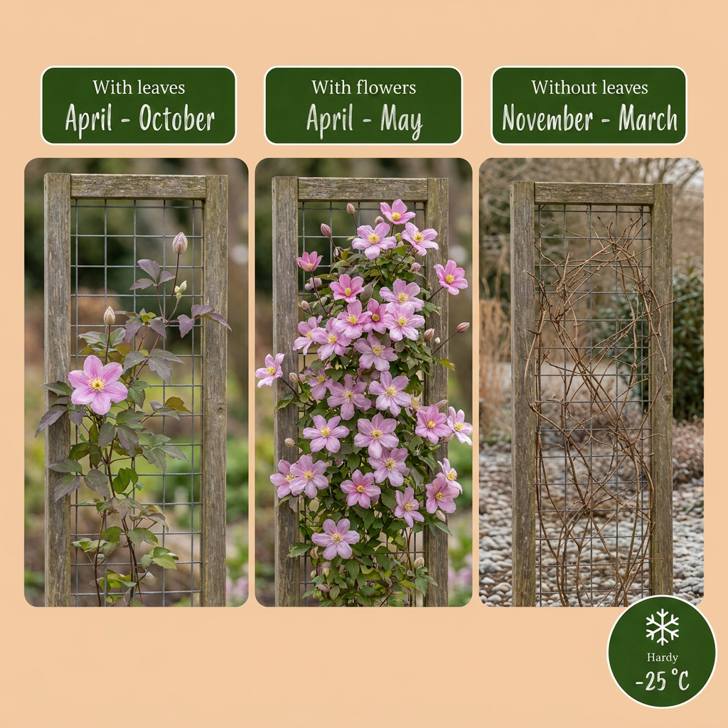 Bergwaldrebe 'Mayleen' – Hellrosa – Topf Ø9cm – Ansicht 4