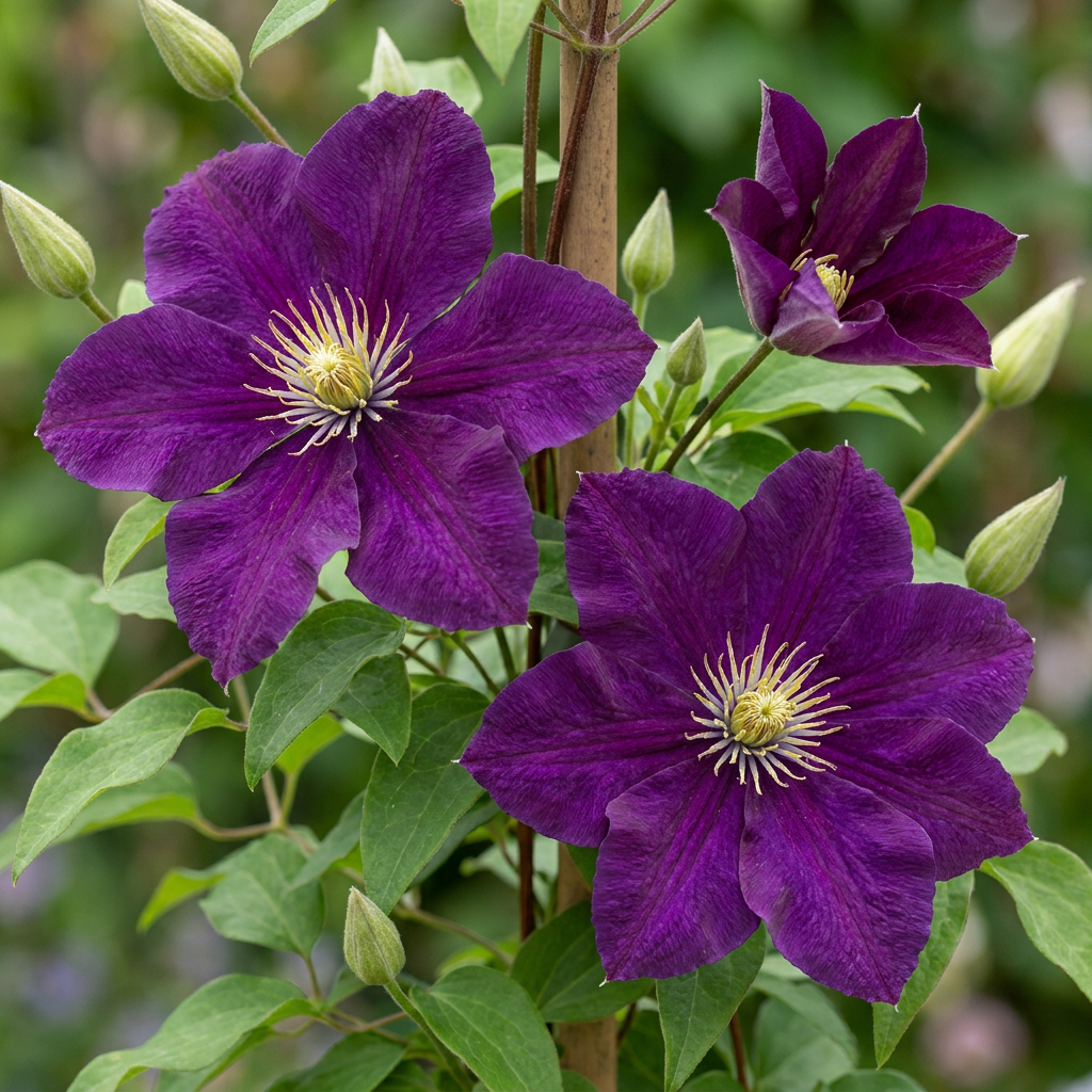 Clematis 'Warszawska Nike' – Rot, Ø9cm, ↕35cm – Ansicht 3
