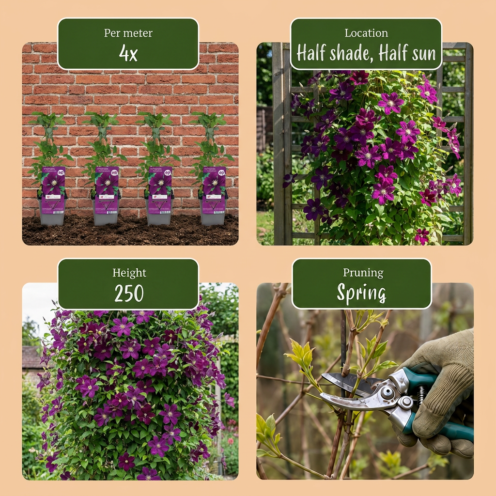 Clematis 'Warszawska Nike' – Rot, Ø9cm, ↕35cm – Ansicht 6